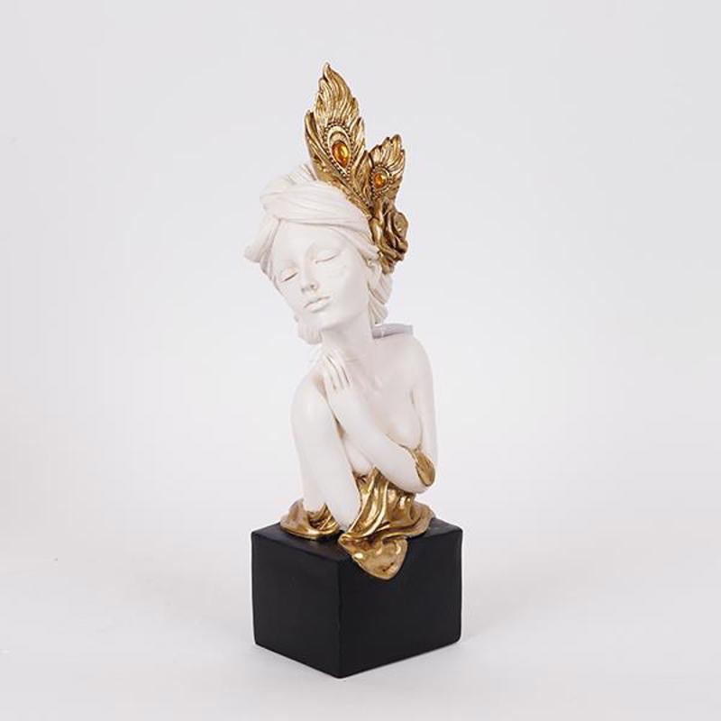 ESTHETI home Διακοσμητικό Γλυπτό Γυναίκα με Λουλούδι Λε