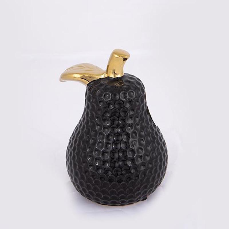 ESTHETI home Διακοσμητικό Αχλάδι Κεραμικό Μαύρο/Χρυσό 1