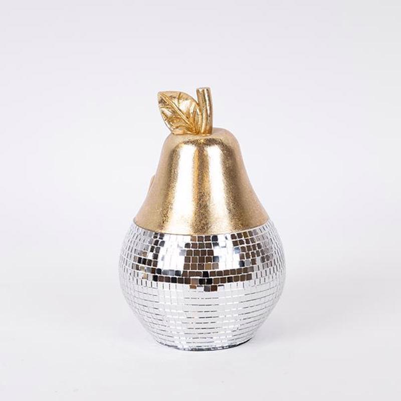 ESTHETI home Διακοσμητικό Αχλάδι Resin Χρυσό/Ασημί 13x1