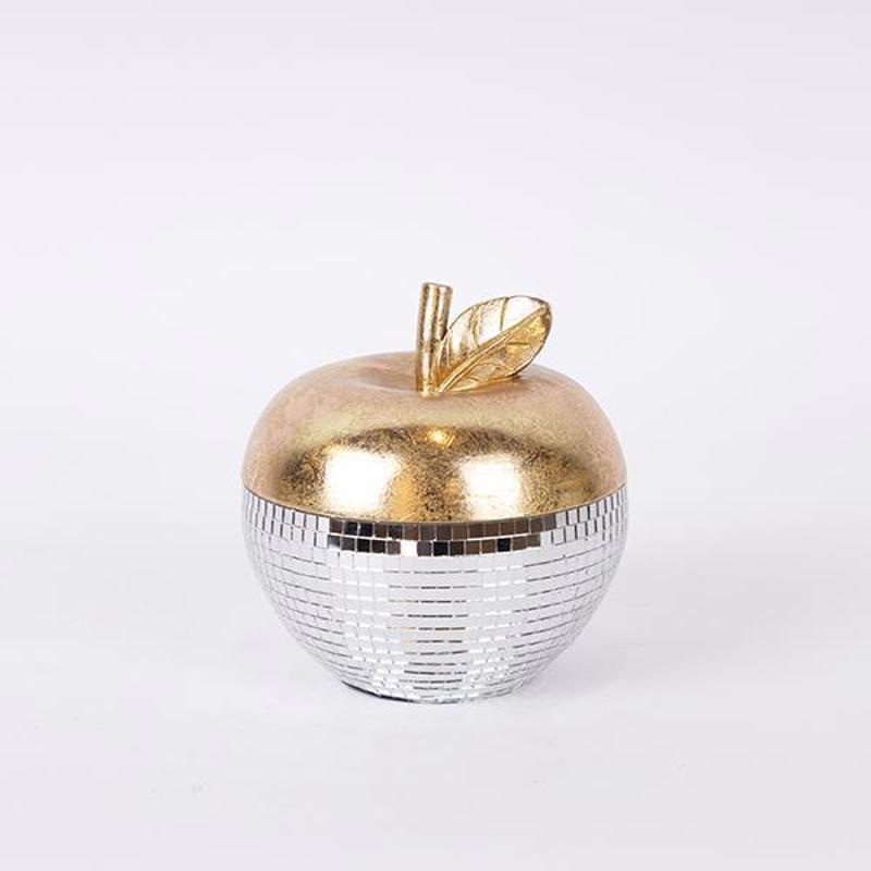 ESTHETI home Διακοσμητικό Μήλο Resin Χρυσό/Ασημί Φ13x13