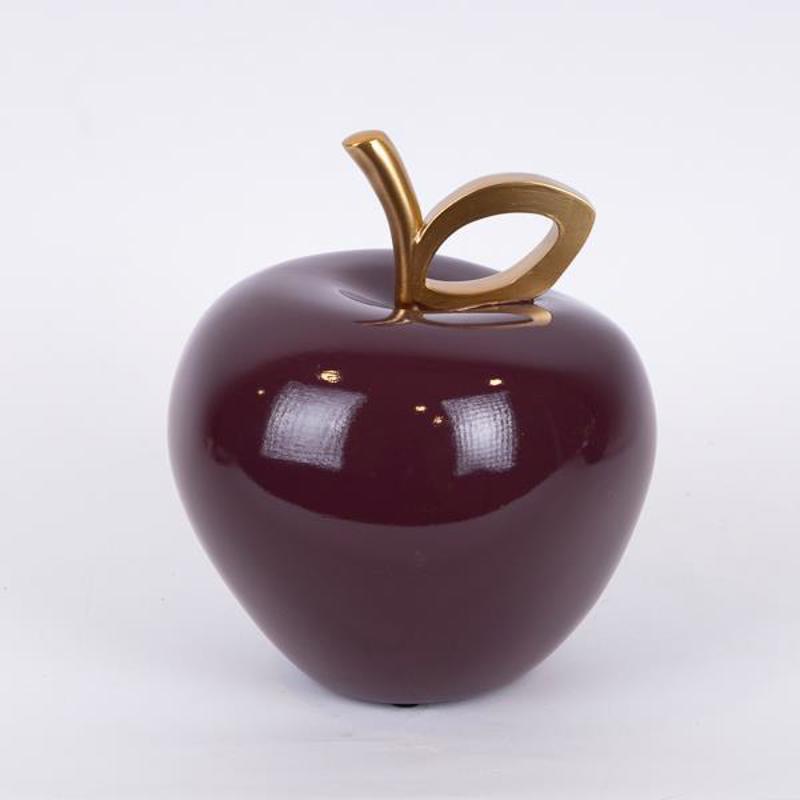ESTHETI home Διακοσμητικό Μήλο Resin Μπορντό/Χρυσό Φ18x20.5cm 752-28609