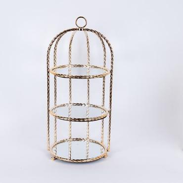 ESTHETI home Διώροφη Ορντερβιέρα Μεταλλική Χρυσή με Καθρέπτη Φ23x51cm 754-11026