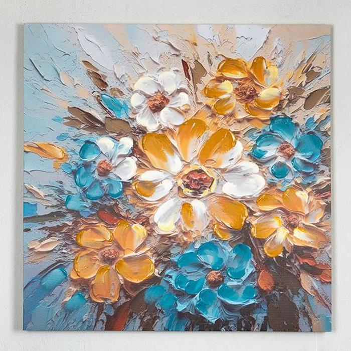ESTHETI home Pinakas Kambas ''Louloudia'' Kitrinos/Lefkos/Mple 80x2.5x80cm 755-12124