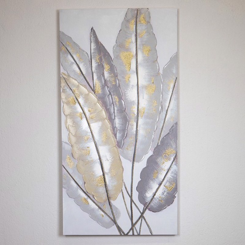 ESTHETI home - ΣΗΜΑΝΤΙΚΟ: Σε περίπτωση διαφοράς τιμής από το κατάστημα ισχύει παντα και μόνο η τιμή του καταστήματος ESTHETI home Πίνακας Καμβάς ''Φύλλα'' Καφέ/Πράσινος 60x