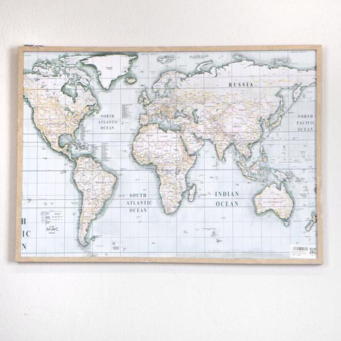 ESTHETI home Pinakas me Plaisio ''ufilios'' Krem/Mpez/Prasinos 70x3x50cm 755-12171