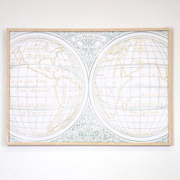 ESTHETI home Pinakas me Plaisio ''Dipli ufilios'' Krem/Mpez/Prasinos 70x3x50cm 755-12172