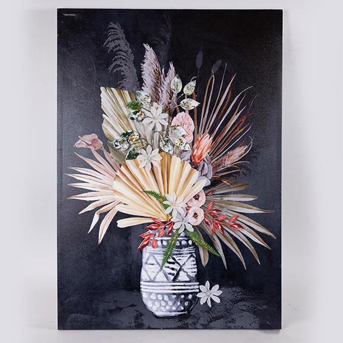 ESTHETI home Pinakas Kambas Bazo me Louloudia Poluxromos/Mavros 70x3x100cm 755-12205