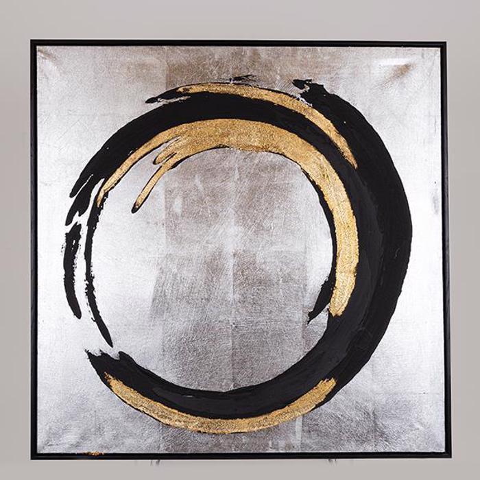 ESTHETI home Pinakas se Kamba Kuklos Mavros/Xrusos/Asimi 80x3.5x80cm 755-12249