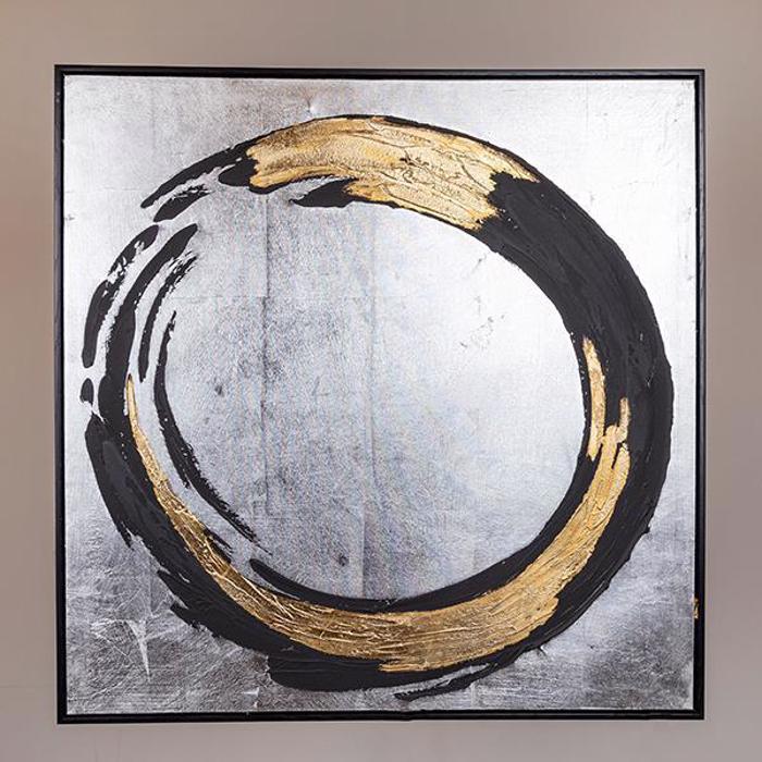 ESTHETI home Pinakas Kambas Kuklos Mavros/Xrusos/Asimi 80x3.5x80cm 755-12250