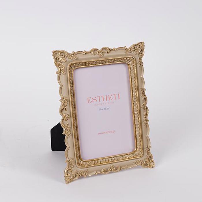 ESTHETI home Korniza (10x15cm) Resin Ekrou/Xrusi 15.3x1.9x20.4cm 756-12193