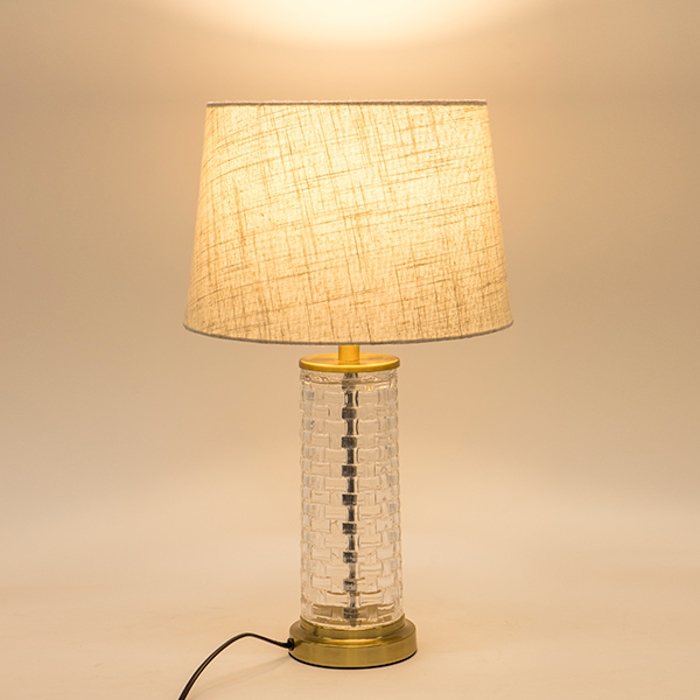 ESTHETI home Epitrapezio Fotistiko Metalliko/Gyalino Xruso me Ekrou ufasmatino Kapelo E27 F30.5x51.5cm 757-10076