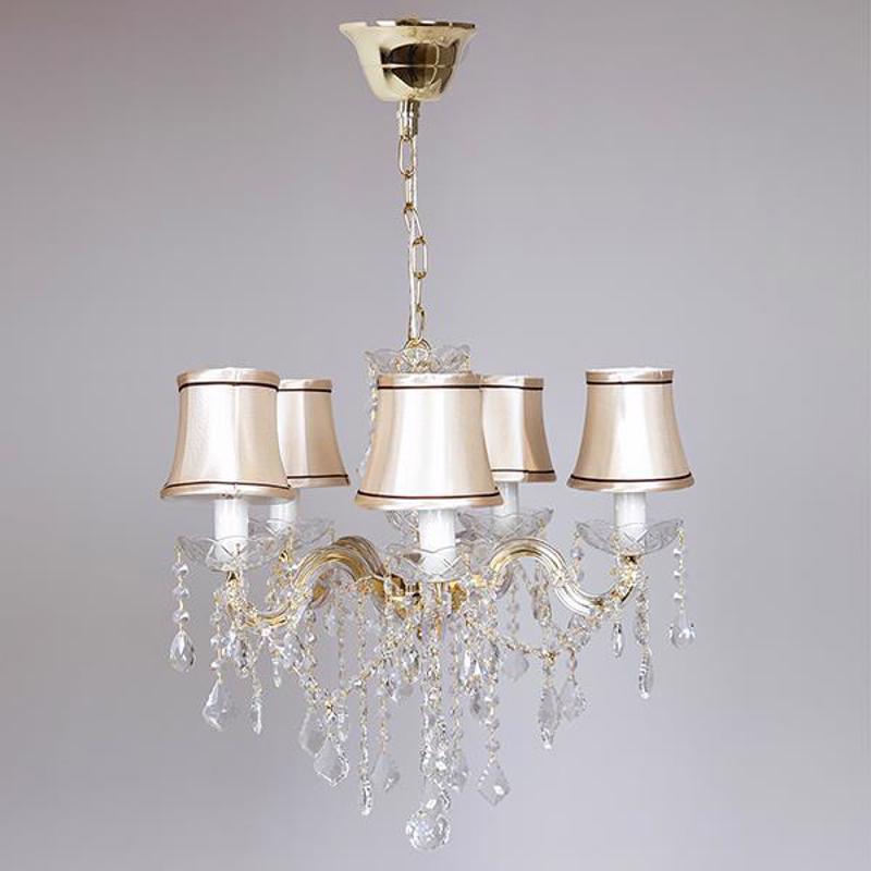 ESTHETI home - ΣΗΜΑΝΤΙΚΟ: Σε περίπτωση διαφοράς τιμής από το κατάστημα ισχύει παντα και μόνο η τιμή του καταστήματος ESTHETI home Πολυέλαιος Πεντάφωτος με Καπέλα και Κρύστα