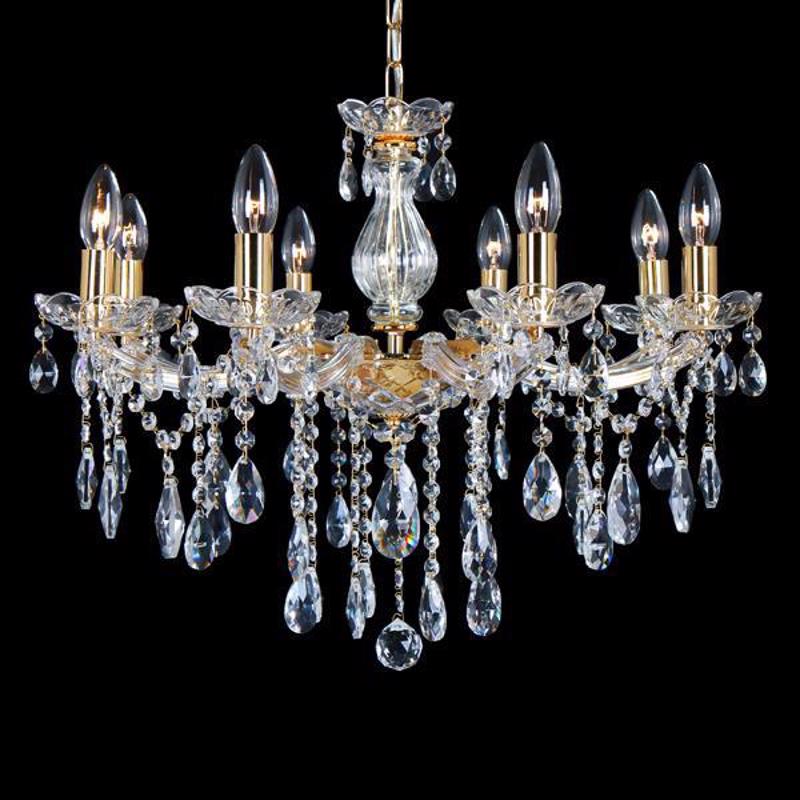 ESTHETI home - ΣΗΜΑΝΤΙΚΟ: Σε περίπτωση διαφοράς τιμής από το κατάστημα ισχύει παντα και μόνο η τιμή του καταστήματος ESTHETI home Πολυέλαιος Οχτάφωτος με Κρύσταλλα Χρυσός Ε