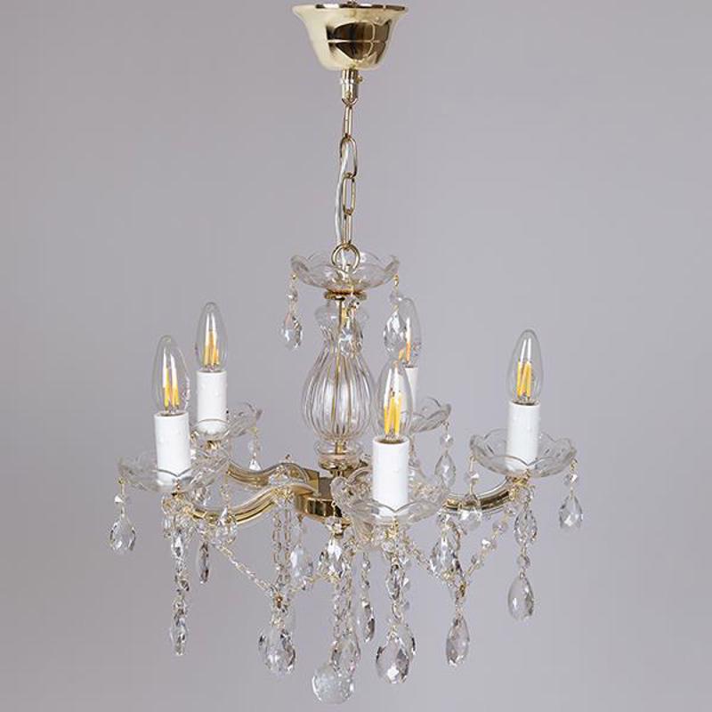 Φωτιστικά agiovlasitishome - ΣΗΜΑΝΤΙΚΟ: Σε περίπτωση διαφοράς τιμής από το κατάστημα ισχύει παντα και μόνο η τιμή του καταστήματος ESTHETI home Πολυέλαιος Πεντάφωτος με Κρύσταλλα Χρυσός