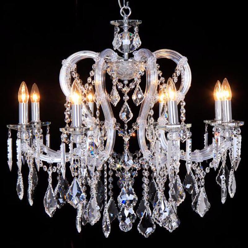 ESTHETI home Πολυέλαιος Οχτάφωτος με Κρύσταλλα Χρυσός Ε14 Φ71x74cm 757-12037