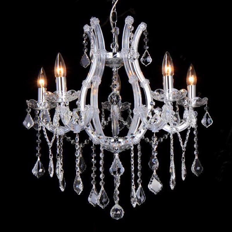 Φωτιστικά agiovlasitishome - ΣΗΜΑΝΤΙΚΟ: Σε περίπτωση διαφοράς τιμής από το κατάστημα ισχύει παντα και μόνο η τιμή του καταστήματος ESTHETI home Πολυέλαιος Πεντάφωτος με Κρύσταλλα Διάφανο