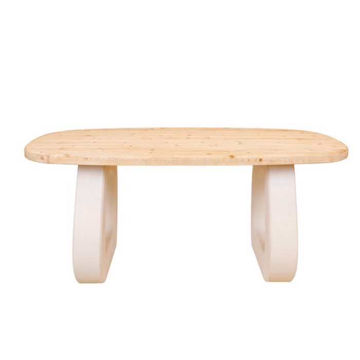 ESTHETI home Trapezi Xulino/MDF Lefko/Fusiko 180x90x76cm 810-00022