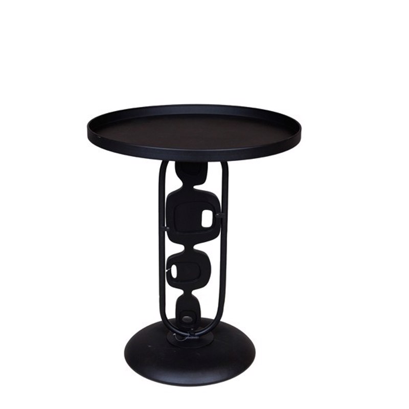 ESTHETI home Τραπέζι Boηθητικό Μεταλλικό Μαύρο Φ50x60cm