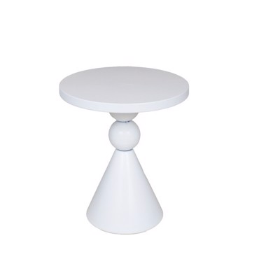 ESTHETI home Τραπέζι Boηθητικό Μεταλλικό Λευκό Φ35x40cm 810-00033