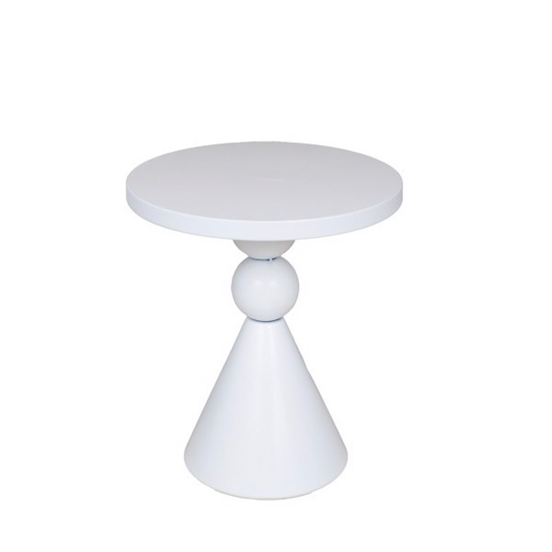 ESTHETI home Τραπέζι Boηθητικό Μεταλλικό Λευκό Φ35x40cm