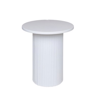 ESTHETI home Βοηθητικό Τραπέζι Μεταλλικό/Ξύλινο Λευκό Φ38x41cm 810-00034