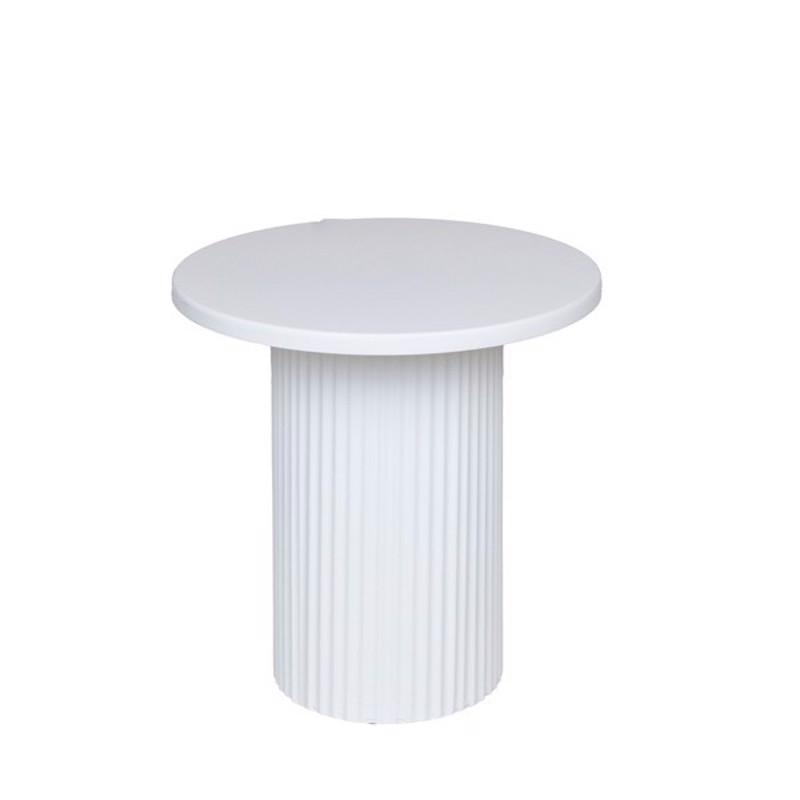 ESTHETI home Τραπέζι Βοηθητικό Μεταλλικό/Ξύλινο Λευκό Φ