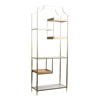 ESTHETI home Rafiera Metalliki Xrusi me Rafia apo Gyali/MDF Diafana/Fusika 69x30.5x175.5cm 810-00039