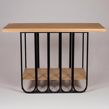 ESTHETI home Κονσόλα Μεταλλική/Ξύλινη Φυσική/Μαύρη 120x40x78cm 810-00065