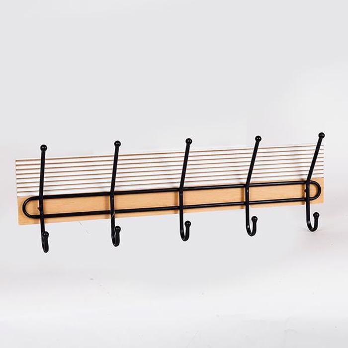 ESTHETI home Kremastra Toixou 5 Theseon Metalliki/Xulini Mavri/Fusiki 60x9x20cm 810-00069