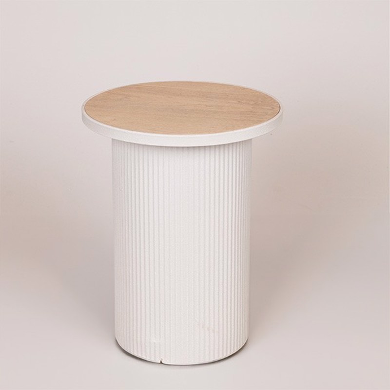 ESTHETI home Βοηθητικό Τραπέζι Μεταλλικό/MDF Λευκό/Φυσι