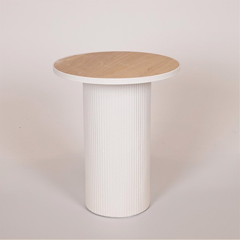 ESTHETI home Βοηθητικό Τραπέζι Μεταλλικό/MDF Λευκό/Φυσι