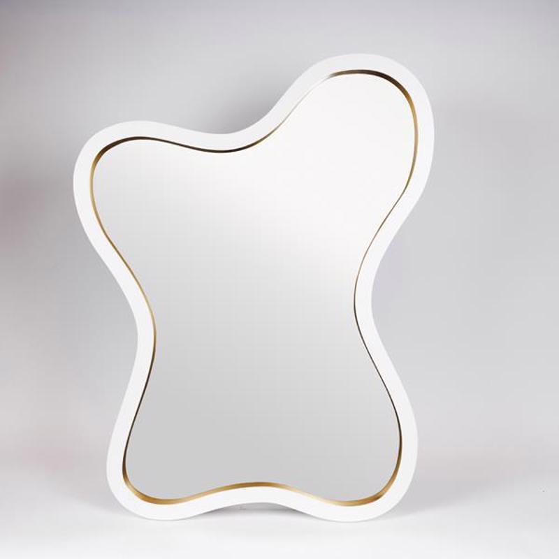 ESTHETI home - ΣΗΜΑΝΤΙΚΟ: Σε περίπτωση διαφοράς τιμής από το κατάστημα ισχύει παντα και μόνο η τιμή του καταστήματος ESTHETI home Επιτοίχιος Καθρέπτης MDF Λευκός/Χρυσός 68.