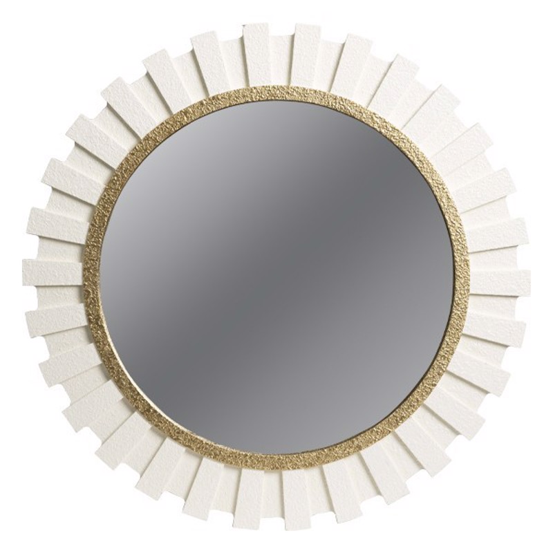 ESTHETI home Επιτοίχιος Καθρέπτης Ξύλινος Λευκός Φ70x3cm 811-30010