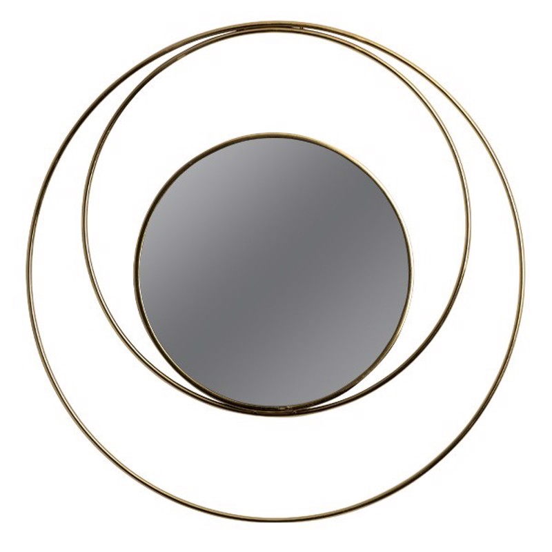 ESTHETI home Επιτοίχιος Καθρέπτης Μεταλλικός Χρυσός Φ80