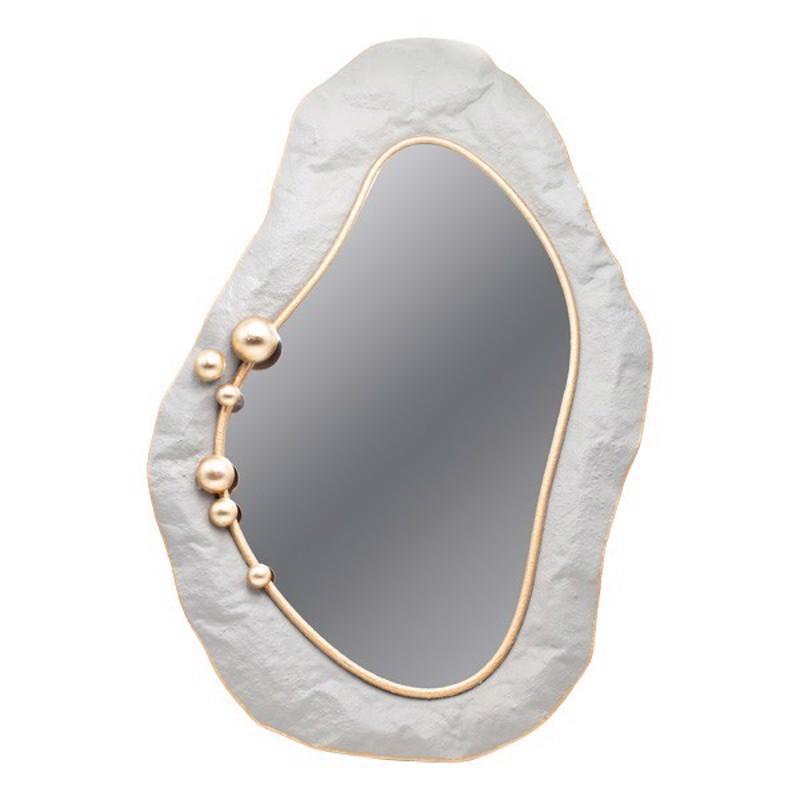 ESTHETI home - ΣΗΜΑΝΤΙΚΟ: Σε περίπτωση διαφοράς τιμής από το κατάστημα ισχύει παντα και μόνο η τιμή του καταστήματος ESTHETI home Καθρέπτης Μεταλλικός Γκρι/Χρυσός 52.5x5.5x