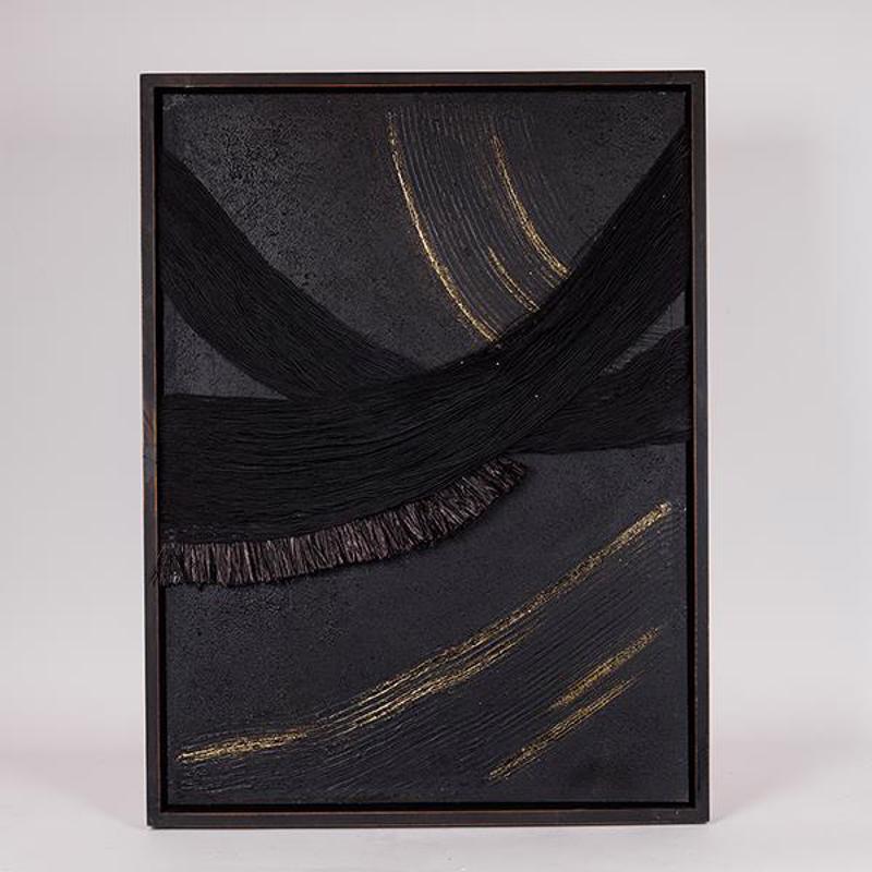 ESTHETI home Πίνακας Καμβάς Ανάγλυφος Μαύρος/Χρυσός 60x