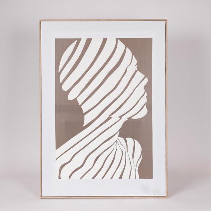 Πίνακες agiovlasitishome - ΣΗΜΑΝΤΙΚΟ: Σε περίπτωση διαφοράς τιμής από το κατάστημα ισχύει παντα και μόνο η τιμή του καταστήματος ESTHETI home Πίνακας Καμβάς ''Πρόσωπο'' Καφέ/Μπεζ 50x3x