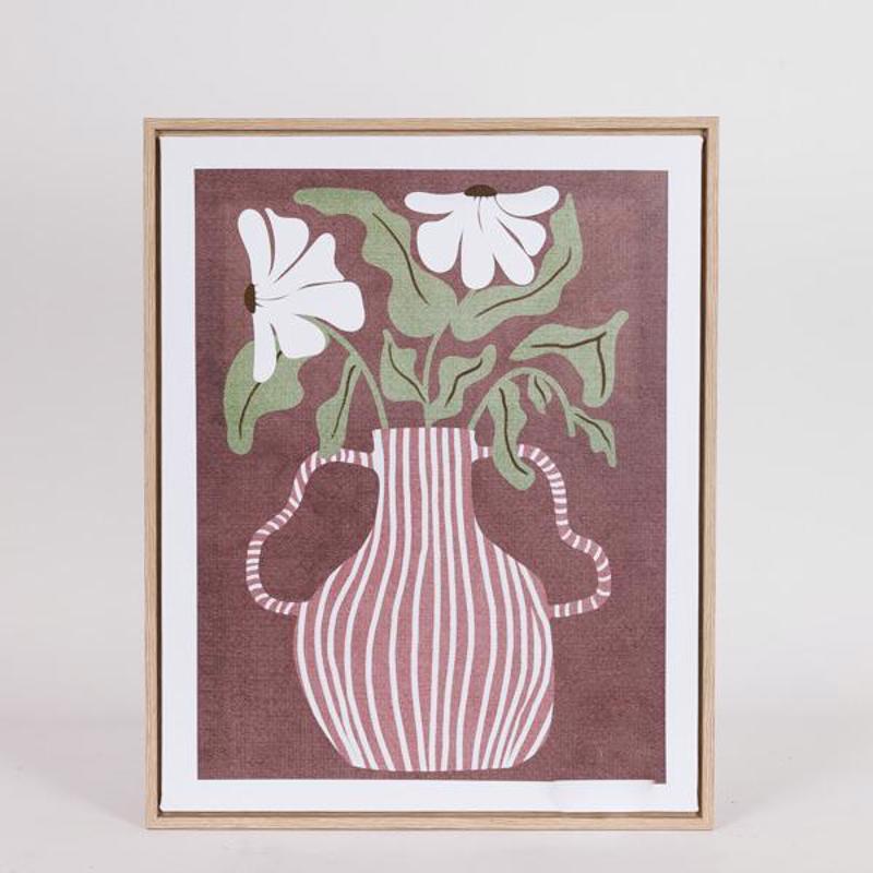 ESTHETI home - ΣΗΜΑΝΤΙΚΟ: Σε περίπτωση διαφοράς τιμής από το κατάστημα ισχύει παντα και μόνο η τιμή του καταστήματος ESTHETI home Πίνακας Καμβάς Βάζο με Λουλούδια Μπορντό/Λ