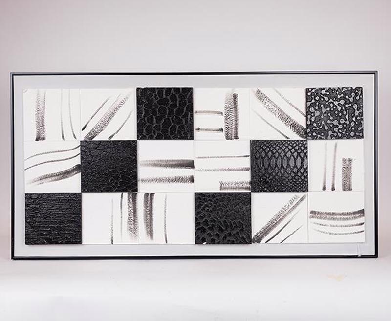 ESTHETI home Πίνακας Καμβάς Τετράγωνα Μαύρος/Λευκός 122