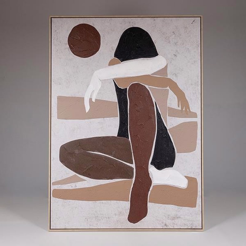 ESTHETI home Πίνακας Καμβάς με Πλαίσιο ''Γυναίκα'' Καφέ