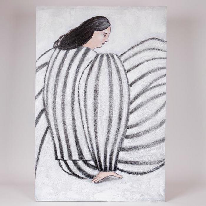 ESTHETI home Pinakas Kambas me Gynaika Lefkos/Mavros 60x3.8x90cm 812-20017