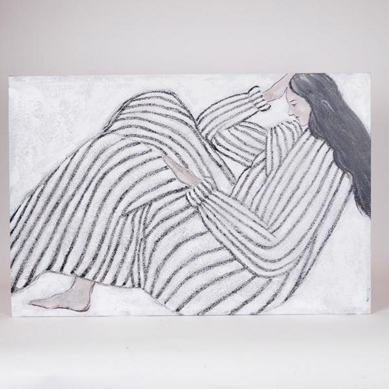 Πίνακες agiovlasitishome - ΣΗΜΑΝΤΙΚΟ: Σε περίπτωση διαφοράς τιμής από το κατάστημα ισχύει παντα και μόνο η τιμή του καταστήματος ESTHETI home Πίνακας σε Καμβά Γυναικεία Φιγούρα Λευκός/