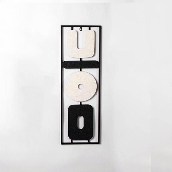 ESTHETI home Diakosmitiko Toixou Metalliko/Xulino Lefko/Mavro 28x2.5x85cm 812-30002