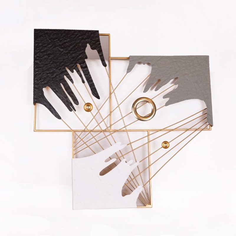 ESTHETI home Διακοσμητικό Τοίχου Μεταλλικό Γκρι/Λευκό/Μ