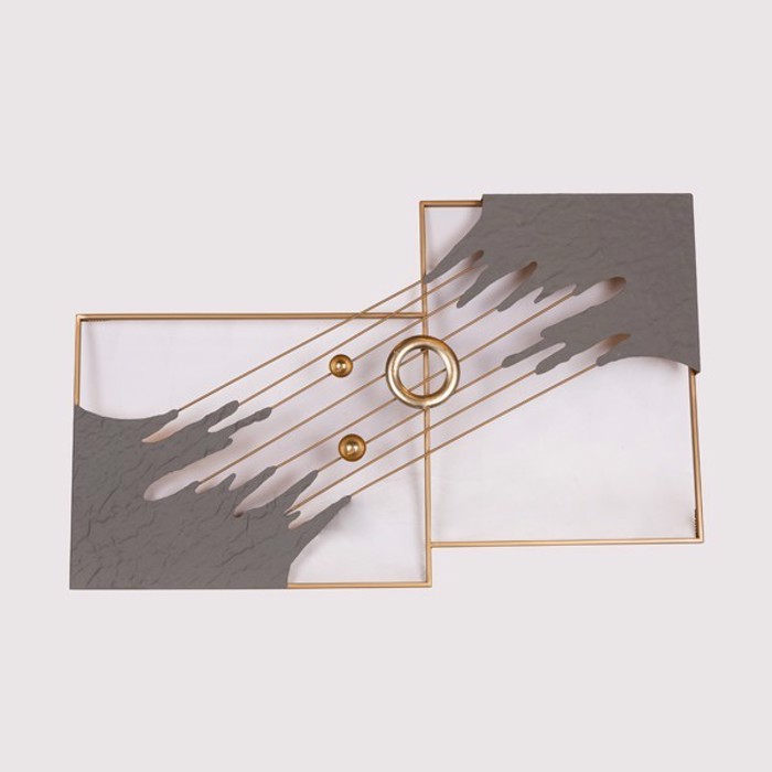 ESTHETI home Diakosmitiko Toixou Metalliko Ggri/Xruso 80x5x50cm 812-30009