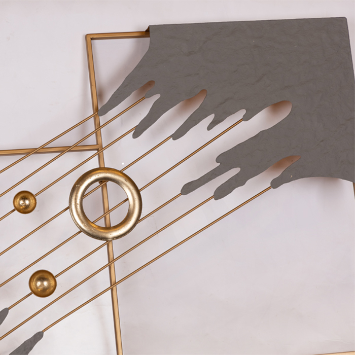 ESTHETI home Diakosmitiko Toixou Metalliko Ggri/Xruso 80x5x50cm 812-30009