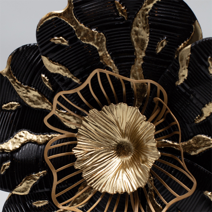 ESTHETI home Diakosmitiko Toixou ''Louloudi'' Metalliko Mavro/Xruso 38x7x38cm 812-30012