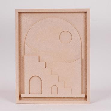 ESTHETI home Διακοσμητικό Τοίχου ''Σπίτι'' Ξύλινο Μπεζ 40x3x50.8cm 812-40003