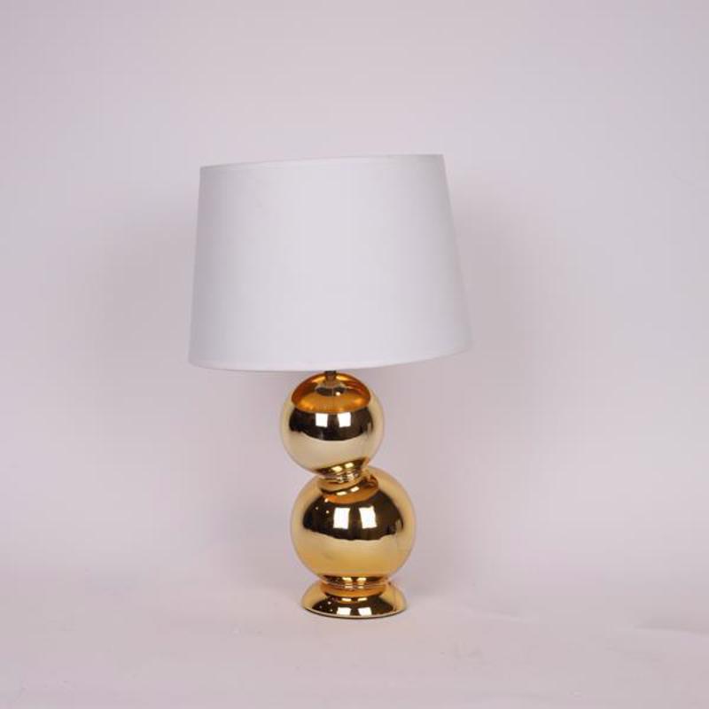 ESTHETI home - ΣΗΜΑΝΤΙΚΟ: Σε περίπτωση διαφοράς τιμής από το κατάστημα ισχύει παντα και μόνο η τιμή του καταστήματος ESTHETI home Επιτραπέζιο Φωτιστικό Κεραμικό Χρυσό με Υφ