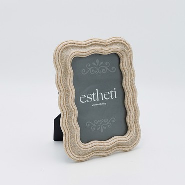 ESTHETI home Κορνίζα (10x15cm) με εφέ Αμμόπετρας Resin Κρεμ 14.5x2x19.5cm 815-00054